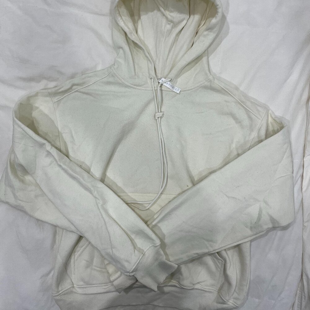 Fabletics, Cropped Hoodie in Off white, size Extra Small